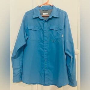 Columbia Omni-Shade Long Sleeve Button Up Outdoor Shirt Size Medium